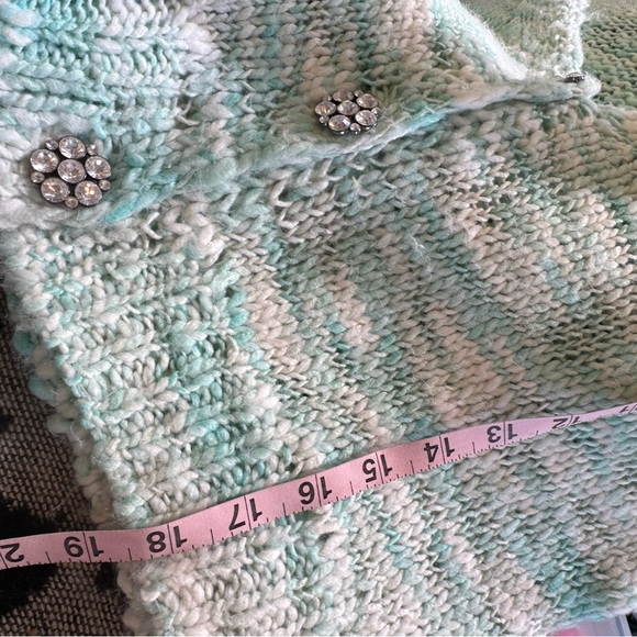Wild Fable Cropped Chunky Cardigan Mint Green Space Dye Knit S Soft Sweater - Picture 9 of 10